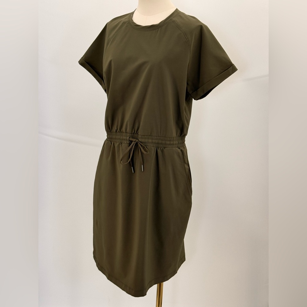 The North Face Never Stop Wearing Sage Green Active Dress Drawstring Waist SZ-L - Picture 3 of 13